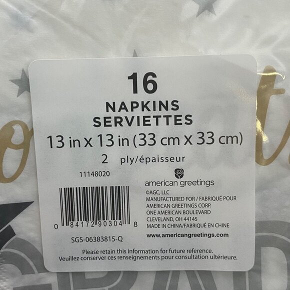 Congrats Grad College High School Graduation Celebration Napkins 32 Square 13x13 - Picture 3 of 3